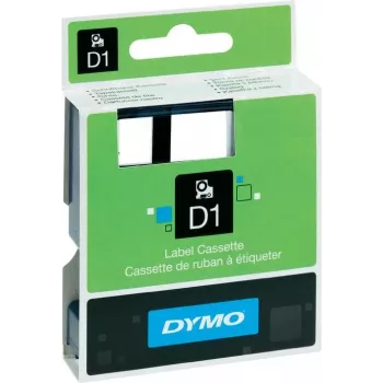 Fita de etiquetas Dymo pack de 2 — fita branca com impressão preta, 12 mm e 19 mm de largura
