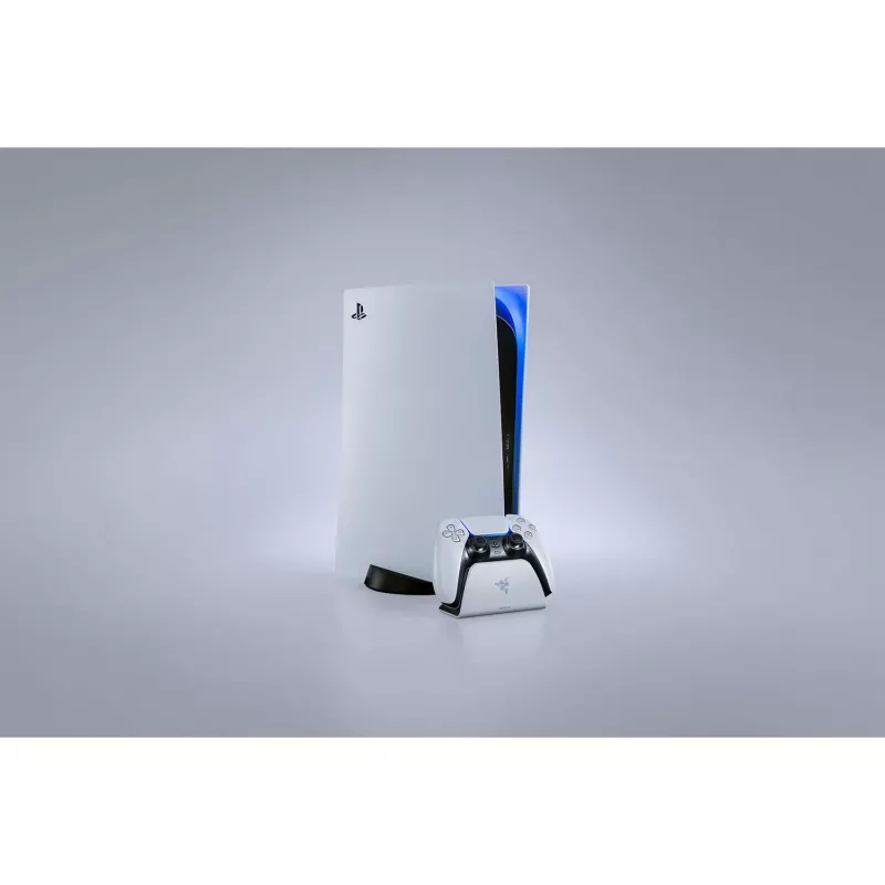 Razer RC21-01900100-R3U1 base de carregamento rápido para comandos PlayStation 5 DualSense, cabo USB-C para USB-A, branca