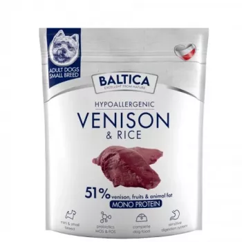 BALTICA Nutraceutic Hypoallergenic Small breeds Veado com arroz - Alimento seco para cães - 1 kg