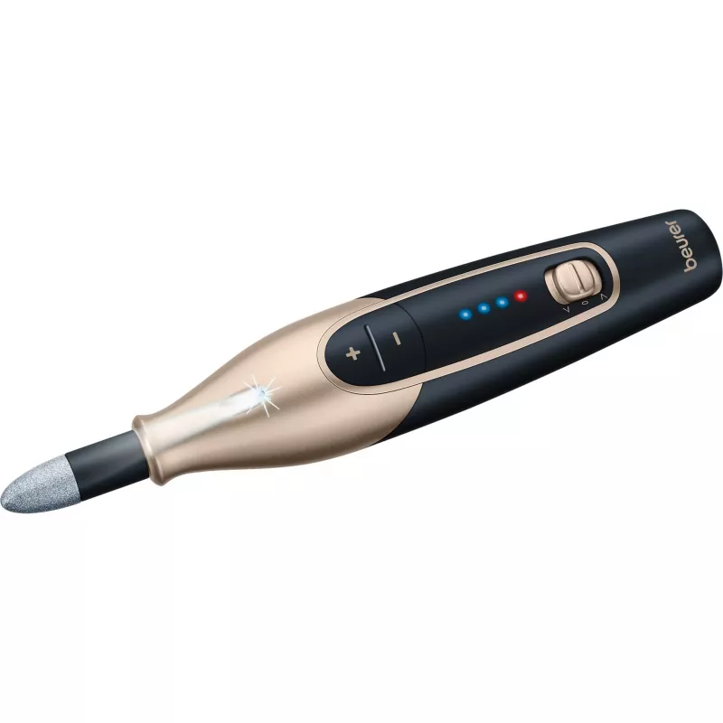 Aparelho de cuidado das unhas Beurer MP 84 Special Edition dourado — conjunto elétrico de manicure/pedicure, compacto para uso doméstico