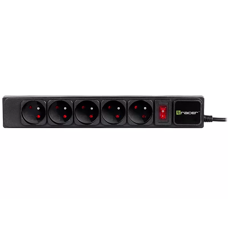 Tracer PowerGear preto 5 tomadas AC 1,5 m 2300 W