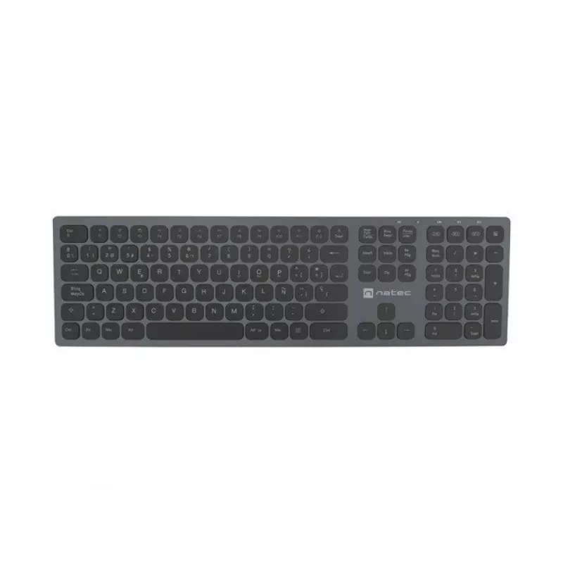 Teclado Universal NATEC NKL-1830 RF Wireless Bluetooth QWERTY Espanhol Preto Cinzento