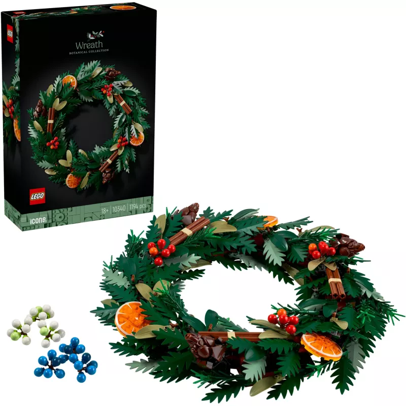 LEGO 10340 Icons Coroa de Natal brinquedo de construção