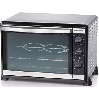 Mini-forno Rommelsbacher BG 1805/E aço inoxidável – 42 L, 80–230 °C, 7 modos, rotisserie
