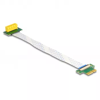 Placa riser DeLOCK PCI Express x1 ficha para x1 slot 90° angular com cabo FPC 15 cm