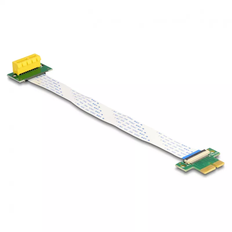 Placa riser DeLOCK PCI Express x1 ficha para x1 slot 90° angular com cabo FPC 15 cm