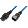 Cabo de alimentação Microconnect MC-C13C14LOCK-2MB azul 2 m conector fêmea C13 conector fêmea C14