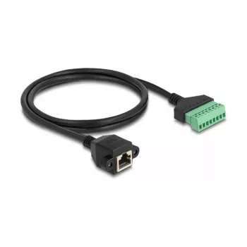Cabo RJ45 DeLOCK Cat.6 conector fêmea para adaptador de terminais de série 1 m