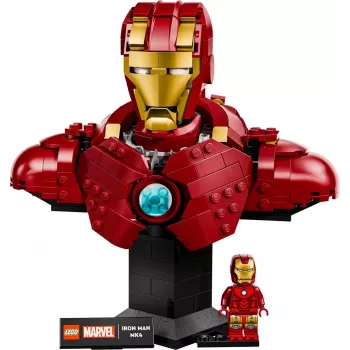 LEGO Conjunto de construção Marvel Super Heroes Iron Man MK4 Modelo 3D, 436 peças, inclui 1 minifigura, para 18+