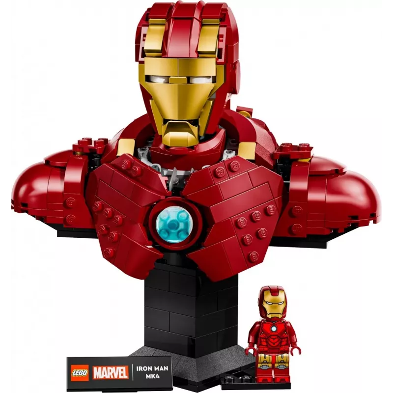 LEGO Conjunto de construção Marvel Super Heroes Iron Man MK4 Modelo 3D, 436 peças, inclui 1 minifigura, para 18+