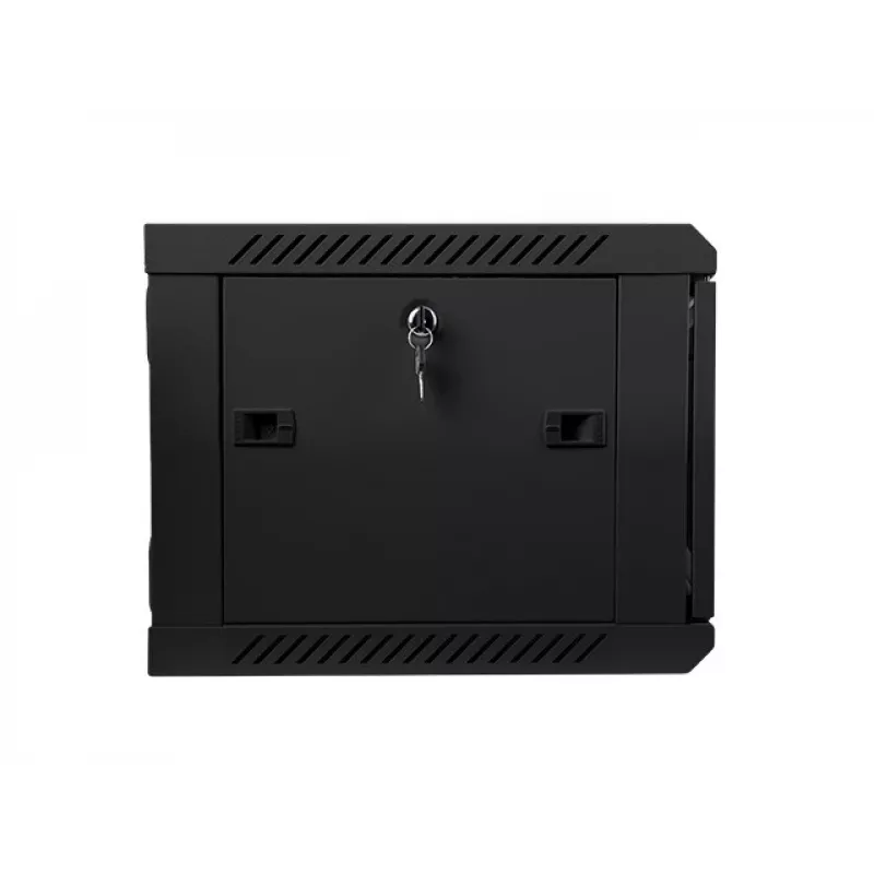 Lanberg WF01-6406-10B armário rack de parede de 19 polegadas, 6U, 600x450x368 mm, porta de vidro, 60 kg, preto