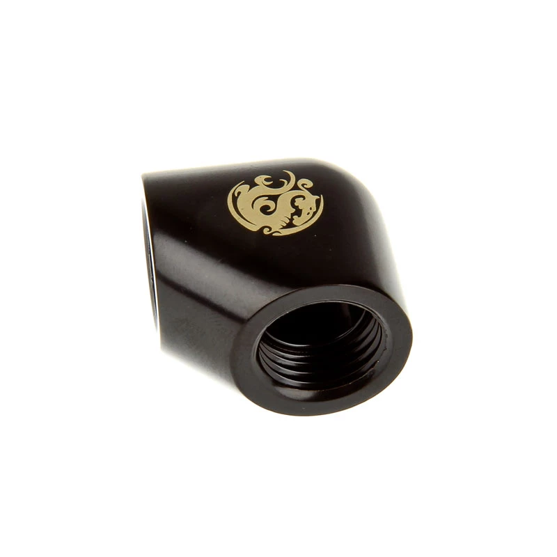 Bitspower adaptador 90 graus G1/4 fêmea para G1/4 fêmea, preto mate
