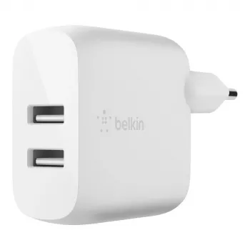 Belkin BOOST CHARGE - Fonte de alimentação - 24 Watt - QC 3.0 - 2 portas de saída (USB) - branco (WCB002VFWH)