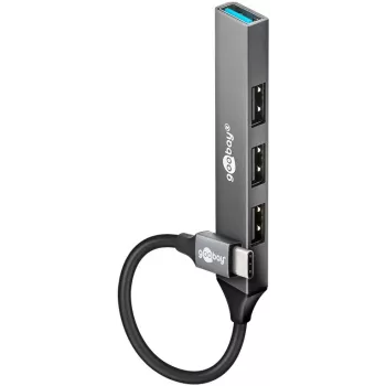 Hub USB Goobay Slim 4 portas, USB-C™ para USB-A, USB 3.2 (74457)