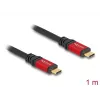 DeLOCK Cabo USB Type-C Macho para Macho 10 Gbps PD 3.0 100 W 1 m Vermelho Metal