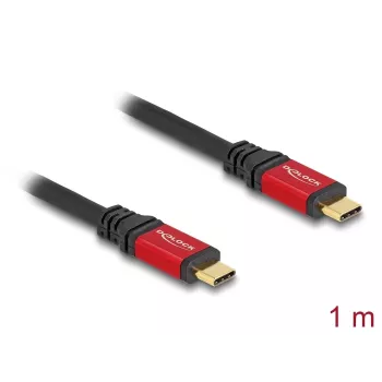 DeLOCK Cabo USB Type-C Macho para Macho 10 Gbps PD 3.0 100 W 1 m Vermelho Metal