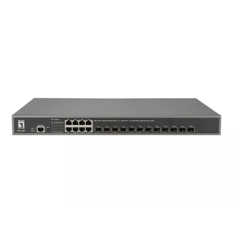 LevelOne GTL-2091 Managed L3 Gigabit Ethernet (10/100/1000) cinzento