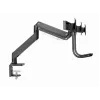 Suporte de monitor de secretária GEMBIRD MA-DA3-03, 3 braços, mola a gás, VESA 75–100x100, suporta 3 ecrãs até 27 polegadas, máx. 18 kg, preto
