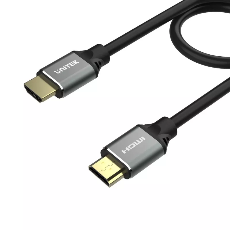 Unitek C137W cabo HDMI 2.1, 1,5 m, 48 Gbps, 8K@60Hz, 4K@120Hz, eARC, conectores dourados, preto