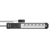 Extensão de energia Brennenstuhl Premium-Line 3m 6 tomadas AC para interior preto cinzento