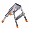 Krause Treppy 130020 escada dobrável de dois lados, 2x2 degraus, prateada