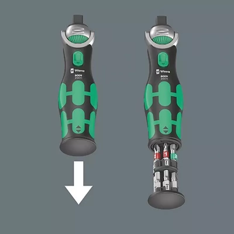 Wera Zyklop 8009 Pocket Imperial Set 1 - chave de fendas com catraca e conjunto de bits