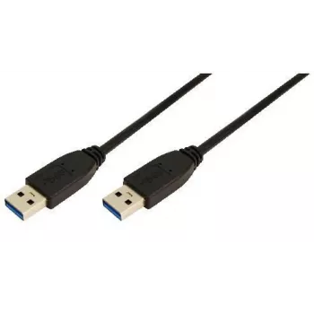 Logilink - Cabo USB - USB Type-A macho de 9 pinos - USB Type-A macho de 9 pinos - 2 m (USB / USB 2.0 / USB 3.0) - moldado - preto (CU0039)