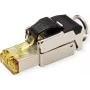 Ficha RJ-45 ROLINE para montagem no local Cat.6A (Class EA), STP, cor prateada