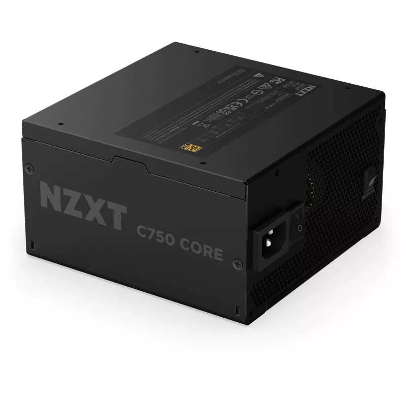 C750 GOLD CORE, Fonte de alimentação para PC preta, 1x 12-Pin High Power GPU, 3x PCIe, gestão de cabos, 750 Watt
