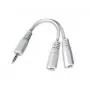 Adaptador de áudio 3,5 mm / 10 cm branco CCA-415W Gembird