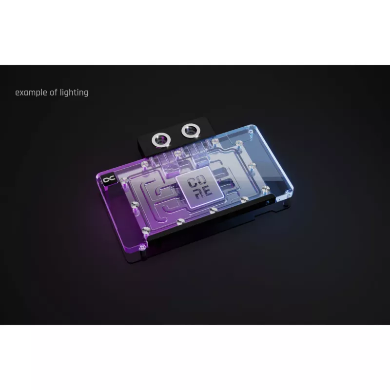 Bloco de água para placa gráfica Alphacool RTX 5080 Phoenix Transparente Prateado com backplate