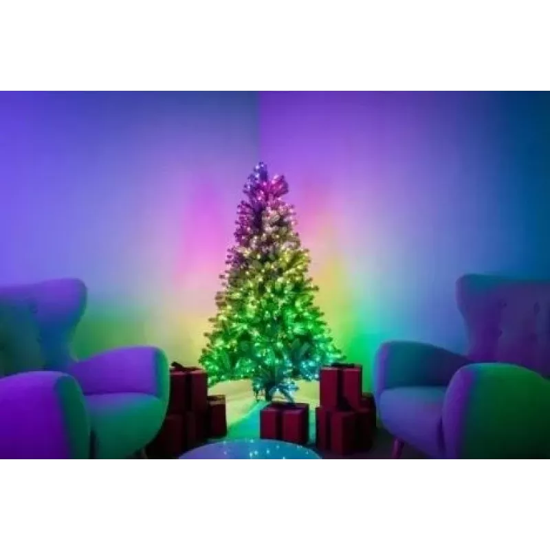 Árvore de Natal pré-iluminada Twinkly Regal Tree 1,50 m – 270 LEDs RGB, Wi‑Fi e Bluetooth, IP20, 36 W, cabo verde