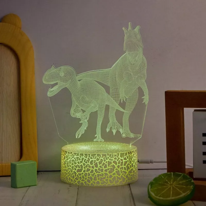 Lâmpada LED de mesa MANTA SNL117RGB decoração de luz 3D dinossauro RGB