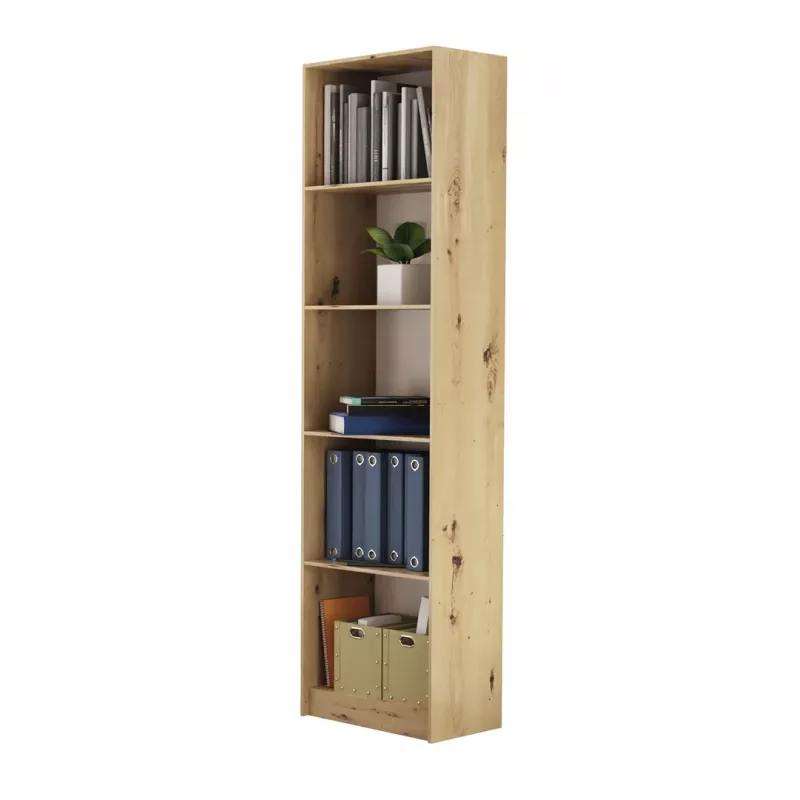 Estante de livros Top e shop R50 ARTISAN — acabamento carvalho, 5 prateleiras, estrutura em aglomerado