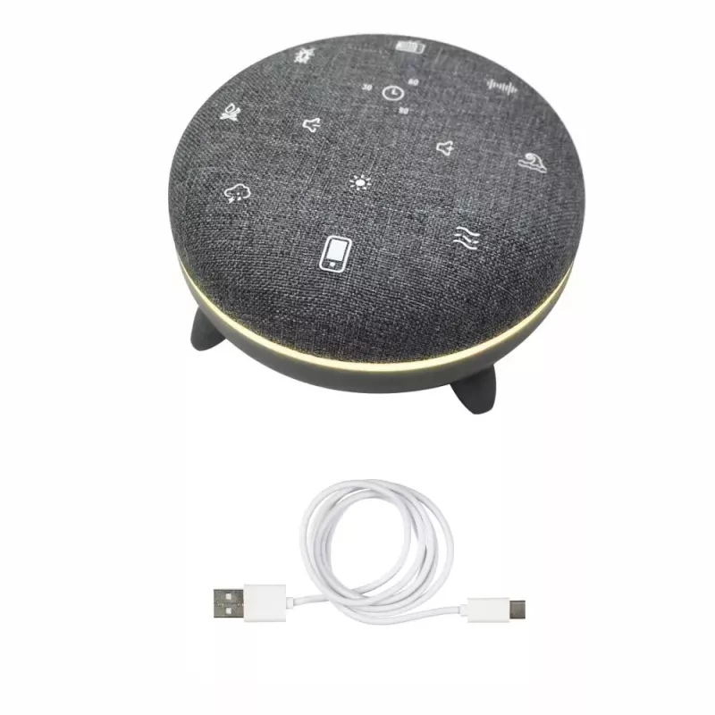 Altifalante portátil MANTA SPK03-GR Szumi-GO — verde, Bluetooth, sons de sono para bebé, temporizador, retroiluminação RGB, 12,5×7,5×12,5 cm