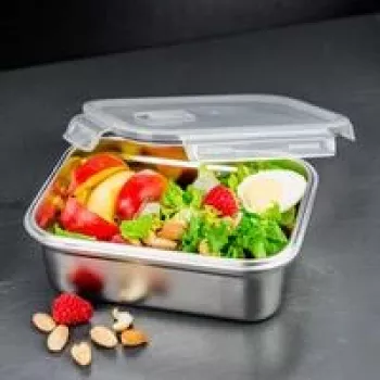Recipiente de alimentos Lurch Safety 1500 ml – lancheira de aço inoxidável