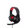 Headset gaming com fios GEMBIRD GHS-U-5.1-01 — over-ear, suporte 5.1, 20–20.000 Hz, cabo de 2 m, vermelho/preto