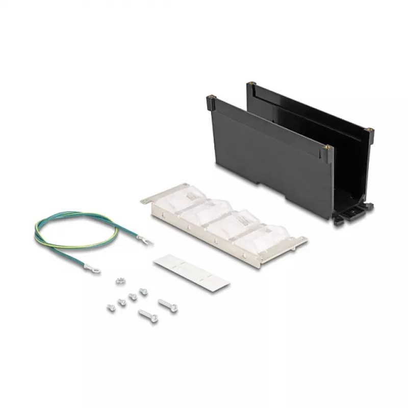 DeLOCK 67039 Suporte Keystone de 8 portas, inclinável, para calha DIN ou montagem na parede