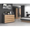 Cómoda Top e shop M8 140 ANT/ART — 8 gavetas, antracite/carvalho, 1380×400×970 mm, aglomerado