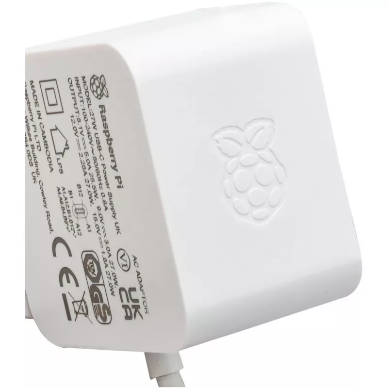 Fonte de alimentação e conversor de tensão Raspberry Pi SC1152 interior 27 W branco (SC1152)