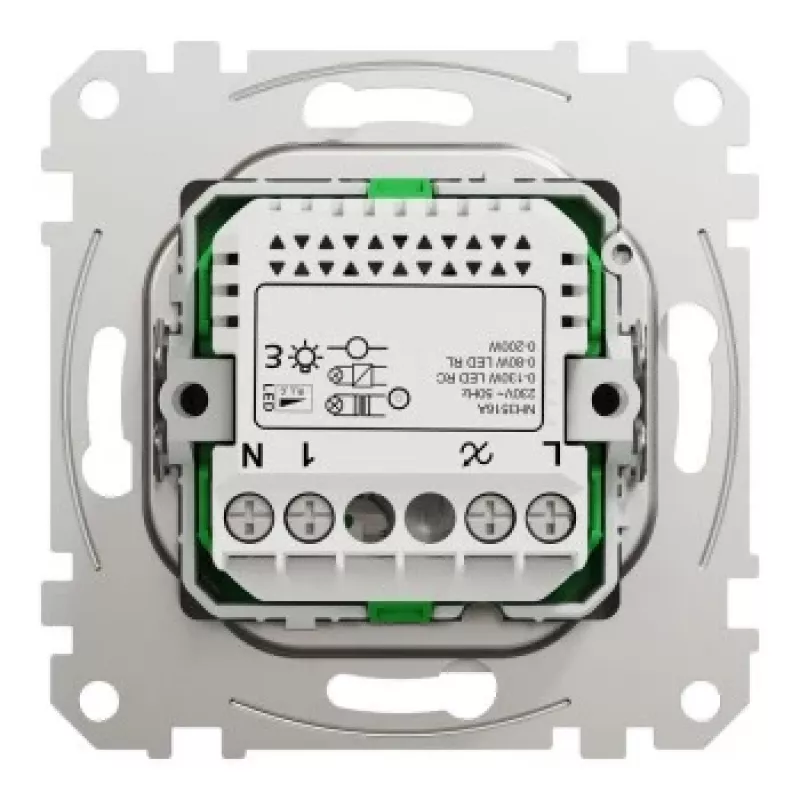 Dímer LED rotativo Schneider Electric WDE002961, Multiwire, 200 W, branco