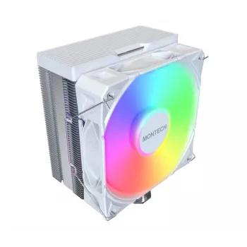Refrigerador de ar Montech NX400 ARGB 120 mm branco — 270 W TDP, FDB, 156×74×120 mm