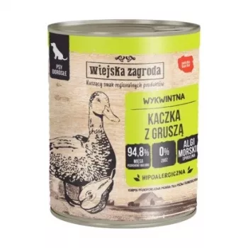 WIEJSKA ZAGRODA Pato com Pera - comida húmida para cães - 800g