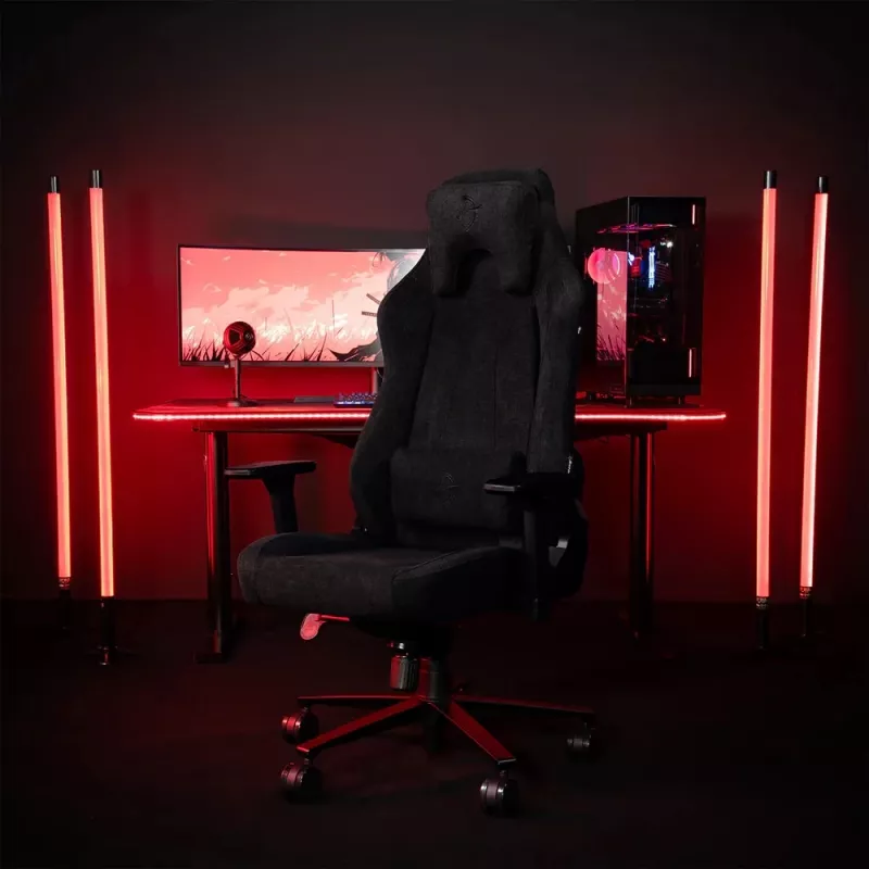 Arozzi Tecido macio/Metal/Alumínio | Cadeira gaming | Vernazza Soft Fabric | Pure Black