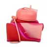 Garrafa de água de silicone COOLPACK Pump 600 ml menina rosa
