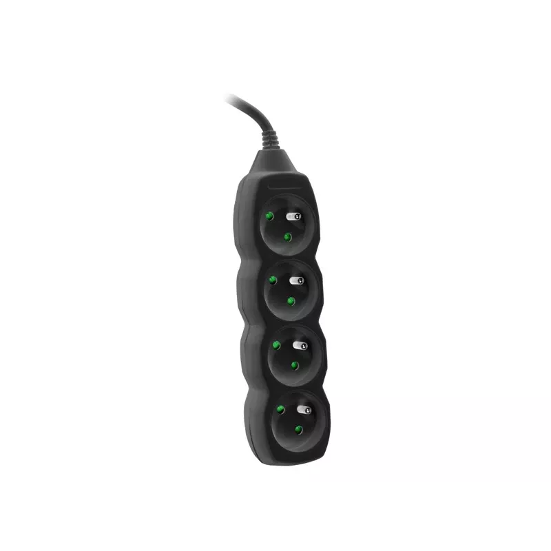 Tracer PowerCord cabo de extensão, 4 tomadas, 3 m, preto