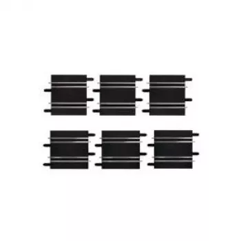 Peças de pista CARRERA conjunto de retas — 3×100 mm + 3×114 mm preto, 6 unid.