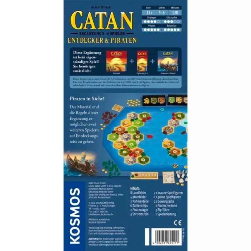 Catan - Exploradores e Piratas, expansão de jogo de tabuleiro