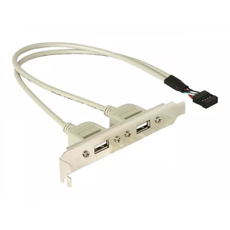 Suporte de slot 1x USB 5 pinos interno para 2x USB 2.0 externo DeLOCK 71000