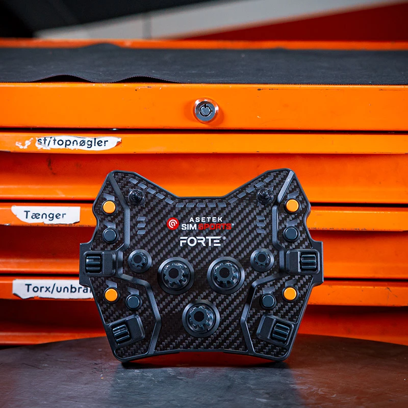 Button Box Asetek SimSports Forte GT — painel de controlo de corrida compacto com botões configuráveis e codificadores rotativos